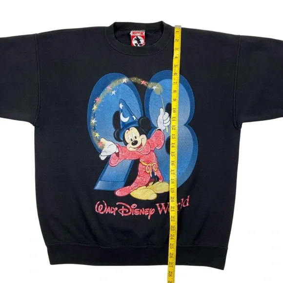 Vintage 1998 Walt Disney World Sorcerers Apprentice Mickey Mouse Sweatshirt USA - Picture 15 of 16